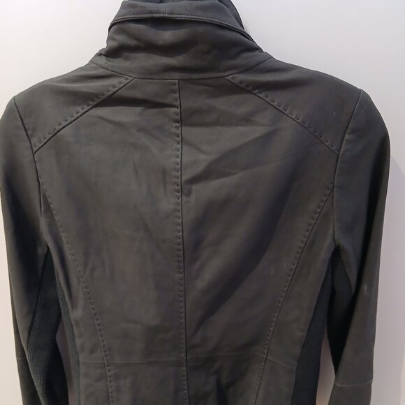Vince Paper Goat Leather Scuba Jacket - Picture 5 of 12